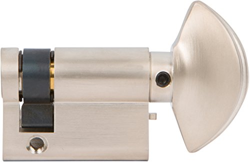 Rockwell 90 Degree Solid Brass Europrofile Half Cylinder Privacy Lock in Brushed Nickel, Durable commercial & residential, door hardware, door handles, locks
