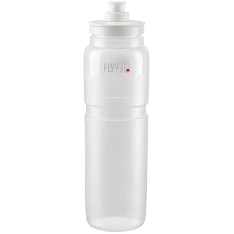 ELITE Fly Tex Cycling Water Bottle 950ml Clear Ultra-Lightweight, BPA-Free,Easy-Squeeze Sports Bottle for Road, MTB & Gravel