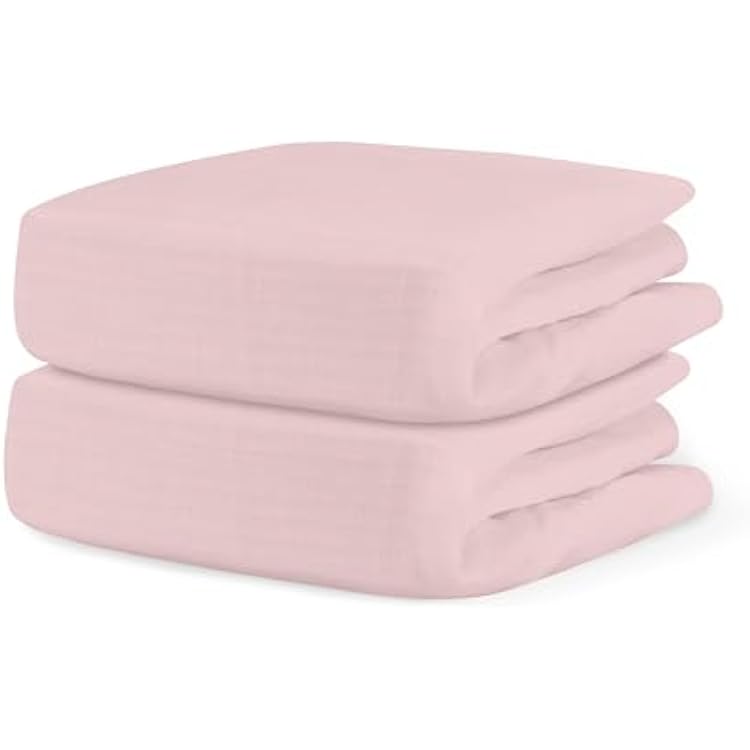 Newton Baby Fitted Crib Sheet 2-Pack - Ultra Breathable and Soft, Organic Cotton, Fits All Standard Cribs, Pink
