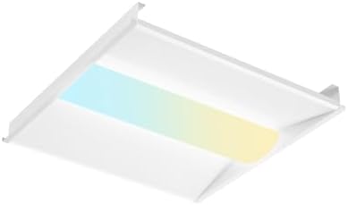Amico 1 Pack 2x2 LED Troffer Panel Light with 3000K3500K4000K5000K 4CCT Selectable, 5200LM, 40W35W30W25W20W Adjustable, 0-10V Dimmable LED Flat Panel Troffer Light for Drop Ceiling, ETLDLC