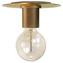 Dainolite Roswell Transitional Flush Mount Light, 3.5", Aged Brass, Cylinder Design