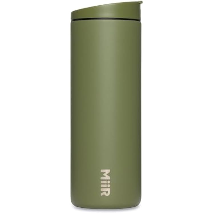 MiiR Flip Traveler 16oz - Double-Wall Vacuum Insulated with Flip Lid, BPA-Free Stainless Steel Construction, Insulated Tumbler for Hot or Cold Drinks