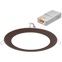 Juno WF4 SWW5 90CRI ORB M6 Round LED Wafer Downlight, 120 Volts, Switchable Color Temperature 2700K/3000K/3500K/4000K/5000K, Triac Dimming, 4-Inch Ultra Thin Trim, Oil Rubbed Bronze
