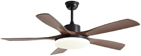 40 Retro Ceiling Fan with Light - Quiet DC Motor & Remote Control - 5 WalnutBlack ABS Blades - 100W LED for Living RoomBedroom