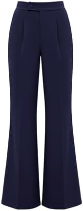 KIRUNDO Womens Dress Pants High Waisted Wide Leg Pleated Trousers Flare Palazzo Slacks Pockets Business Casual Outfits