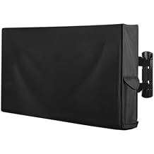 OutdoorLines Waterproof & Weatherproof Outdoor TV Cover - for 55-58 Inch Flat Screen TV, Dustproof & UV Resistant, Black, Size 55" L x 35" W x 5.5" H