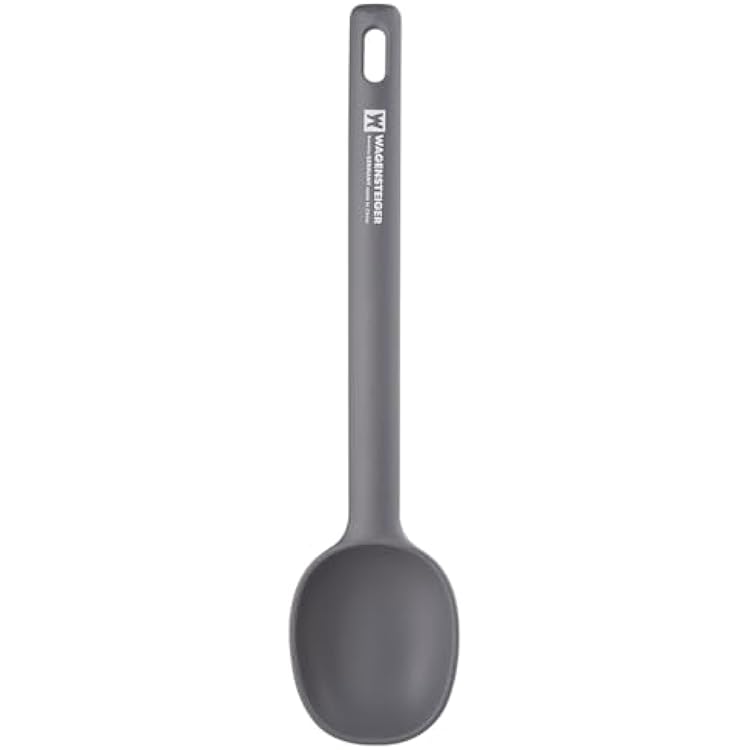 Dark Gray Silicone Cooking & Serving Spoon: Cooking Utensil with Heat Resistant, Non-stick Cookware Safe, Gentle Head Design, BPA Free 11.02inch x 2.56inch Solid