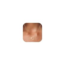 SKQIR Heart Initial Necklaces for Women Gold Silver Rose Gold Plated Dainty Tiny Heart Letter Pendant Necklace Personalized Initial Letter Charm Name Necklace Trendy Jewelry Gift for Women