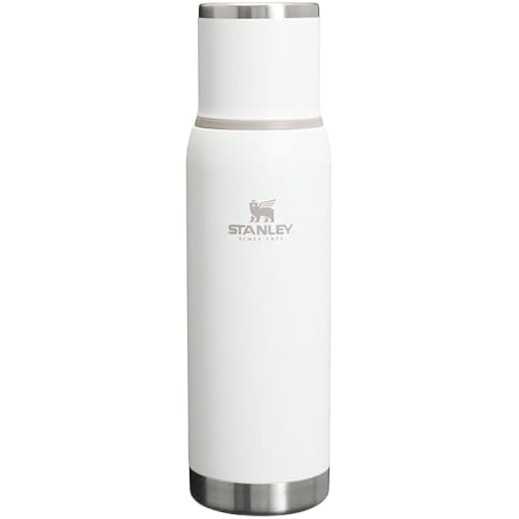 Stanley Adventure-To-Go Vacuum Bottle 1.1 qt | Wide Mouth with Leakproof Cup Lid | Keep Drinks Hot or Cold | Packable for Travel | Insulated Stainless Steel Thermal Bottle | BPA-Free | Frost