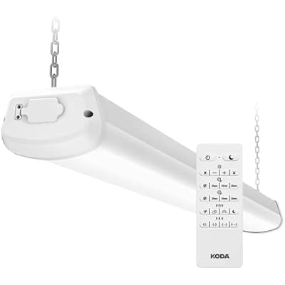 Koda | 2 Pack 46 Motion Sensor & Remote Control Linkable Bay Lighting, 4600 Lumen, 4000K Daylight Linear LED Shop Light for Garages, Workshops, Basements, Hanging or Flush Mount, Energy Star