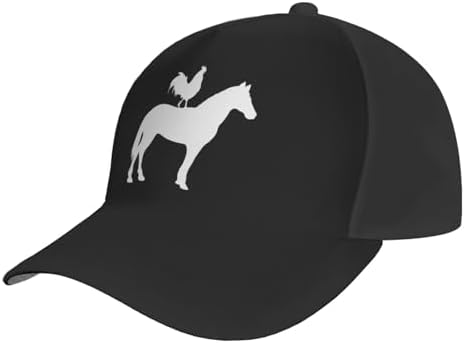 Adjustable Trucker Golf Cap Breathable Horse and Rooster Baseball Cap