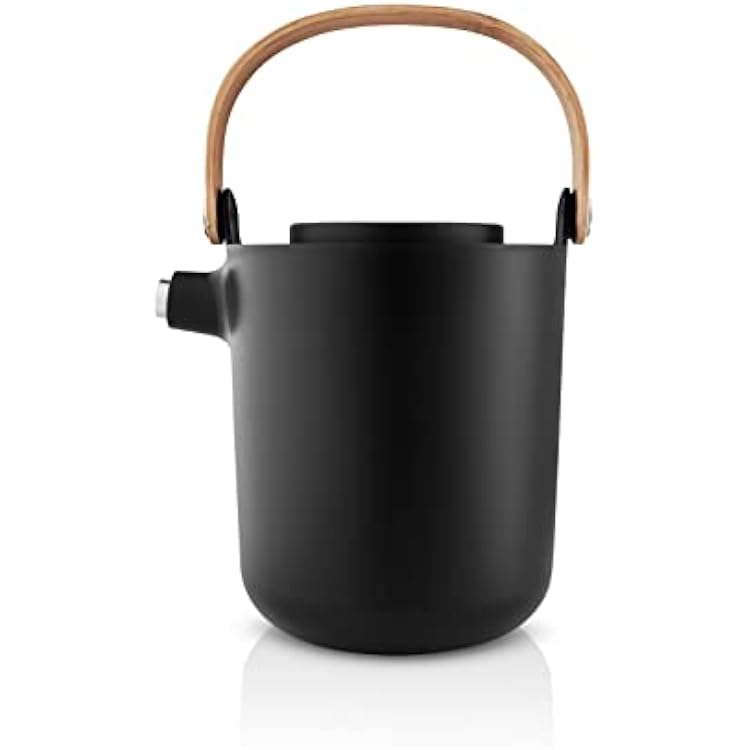 EVA SOLO Nordic Kitchen Tea Thermos Flask 1.0 L Modern Insulated Jug for Tea with Built-in Tea Filter Black