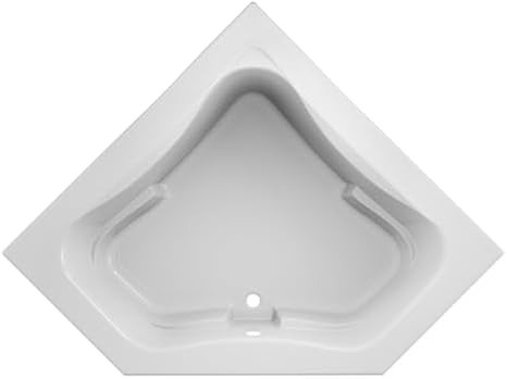 JACUZZI SIGNATURE Acrylic Corner Drop-In Soaking Bathtub, Slip Resistant, Center Drain Placement, 60 (L) x 60 (W), White