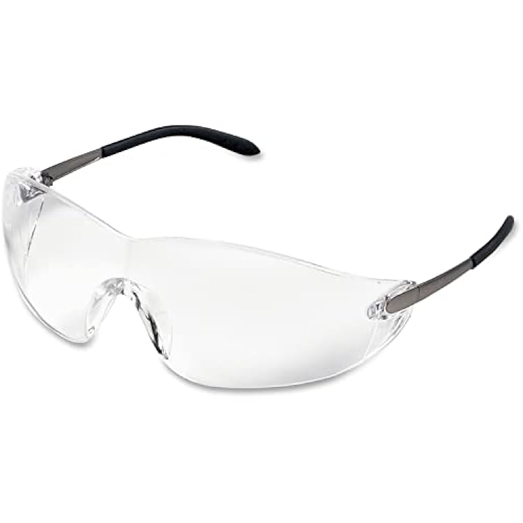 Crews KD110 Klondike Safety Glasse, Black Matte Frame and Clear Lens, 1 Pair