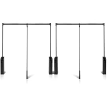 Put Down Closet Rod 2 Pack, Adjustable 35-47.6 Inch Wardrobe Lift Rail Organizer Two-way Buffering Heavy Duty Wardrobe Hanger for Cabinet, Organizer Storage System Side Mounted, 33 lbs Load Capacity