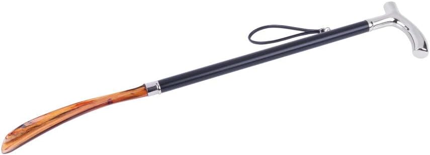 FootFitter Deluxe Long Shoe Horn with Nickel Plated Handle (Made in Italy) | Premium Build & Heel Relief with Extended Reach Design & Polished Nickel Grip for Daily Comfort & Quick OnOff Use