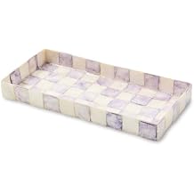 MACKENZIE-CHILDS Violet Check Capiz Vanity Tray