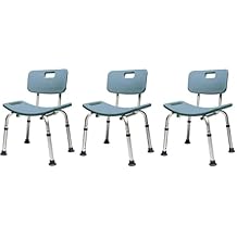 Lumex 7921RB Platinum Collection Bath Seat with Backrest, Steel Blue, Retail Packaging (Pack of 3)