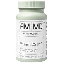 Amy Myers MD Vitamin D3/K2 10,000 IU Capsules - Daily Vitamin Supplement for Bone, Immune & Hormone Health Support - Healthy Mindset & Relaxation Aid - 30 Capsules