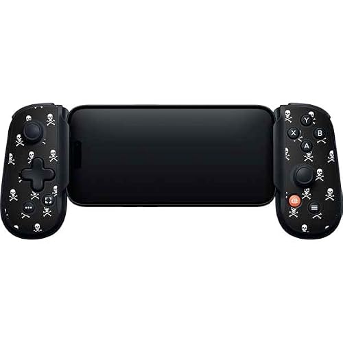 Skinit Decal Gaming Skin Compatible with Backbone One for iPhone Game Controller - Skull and Crossbones White Design