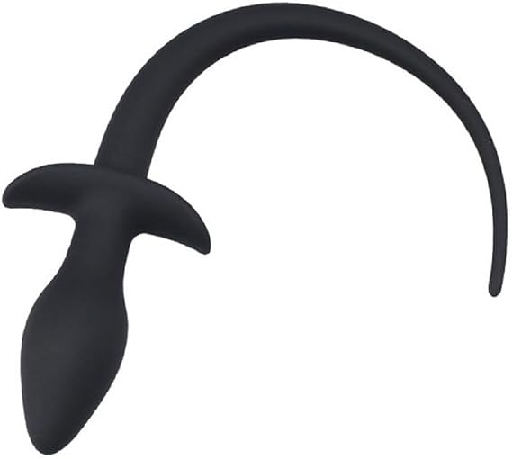 Delicate and Smooth Silicone Tail Prop, Flowing Pattern Opener with Contrasting Colors On The Buttocks, Couple Cosplay Gift (Black)+Y18