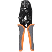 iCrimp Deutsch Ratchet Crimp Tool with Precise Positioning, Open Barrel Crimper for DT Connector Size 16 Stamped Contacts, 18, 16, 14 AWG, Automotive Wiring Repair