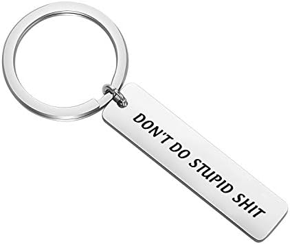 CYTING Funny Keychain Don't Do Stupid Funny Sarcasm Gift For Family Friends Sarcasm Saying Key Rings
