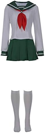 Womens Inuyasha Kagome Cosplay Costume Kagome Higurashi Halloween School Uniform Dress Suit, Large