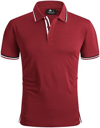 V VALANCH Mens Polo Shirt Short Sleeve Golf Shirt for Men Tactical Shirts Pique Jersey Tennis Casual T-Shirt