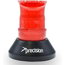 Precision Rugby Telescopic Kicking Tee, Adjustable Height 8 to 14 cm, Durable Heavy Duty Stable Base, Low, Medium and High Kicking Angles, Black/Red