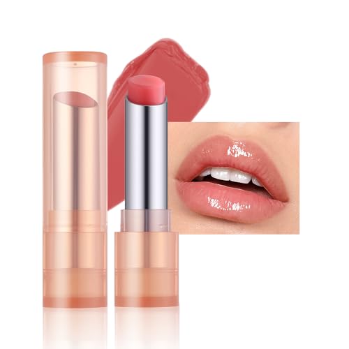 Moisturizing Lip Balm Hydrating Nourishing Lip Care with Natural Ingredients, Vitamin E & Shea Butter, Smooth Non-Sticky Tinted Lip Balm for Dry & Chapped Lips, Soft Glossy Lipstick for Daily Use 4#