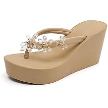 Womens Platform Flip Flops Wedges Sandals for Women wedge flip flops Flats Summer Comfort Thong Sandals Wedge Heels for Women