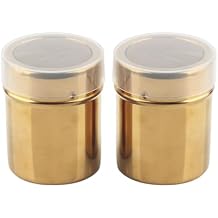 Stainless Steel Powder Shaker, 3.5 x 3inch Fine Mesh Shaker Powder Cans with Lid, Powder Sugar Shaker for Sifter Cocoa/Cinnamon Powder/Coffe/Hold Salt/Pepper (2pcs)