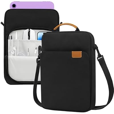 Tablet Shoulder Bag -Premium Padded Sleeve with Detachable StrapModular Compartment, Shockproof Design