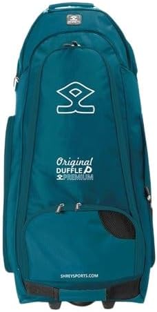 Shrey Original Pro Premium Duffle Wheelie Cricket Bag - Dark Teal & Yellow