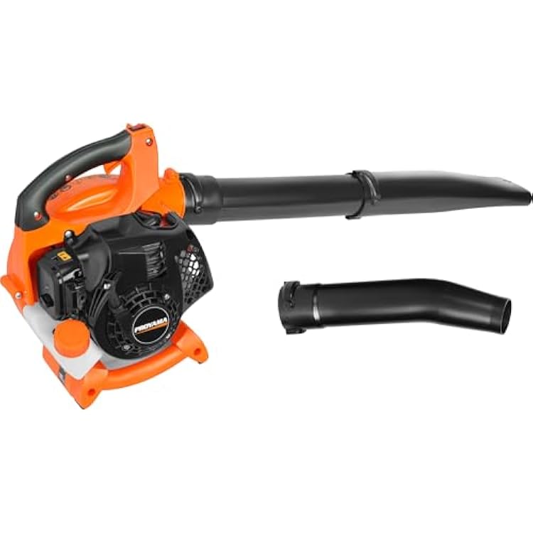 PROYAMA 26CC 2 Cycle Gas Leaf Blower, 2 in 1 Nozzle Handheld Powerful Blower, 412CFM 200MPH Lightweight Powerful Leaf Blower with Cruise Control for Lawn Care Snow Removal, Blowing Debris Leaves Dust