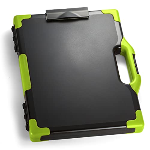 Officemate Carry All Clipboard Storage Box, LetterLegal Size, Black & Green 83325