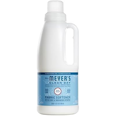 MRS. MEYERS CLEAN DAY Liquid Fabric Softener, Infused with Essential Oils, Paraben Free, Rain Water Scent, 32 oz 32 Loads