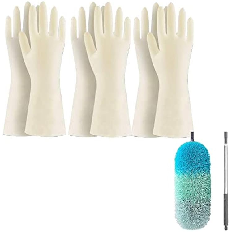 BOOMJOY Cleaning Gloves & Microfiber Telescoping Duster