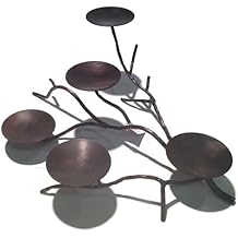 Heim Concept 71055 Elegance 5-Lite Pillar Candle Holder, Silver