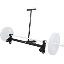 Deadlift Jack Barbell Stand with Wheels 900lb Capacity Convenient to Replace Weight Plates for Deadlift Weightlifting Training,CrossFit & Home Gym