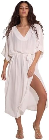 Gottex Womens Beach Life Classic Cover-Up Robe-One Size Fits Most, Long Sleeves, Midi Length with Side Slits