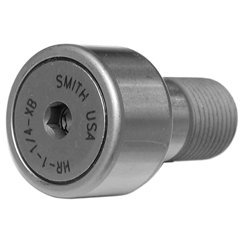 Smith Bearing HR-1-XBC Cam Follower Needle Roller Bearing, Crowned-Heavy Stud with Hex-Drive Socket, Sealed, 1.000