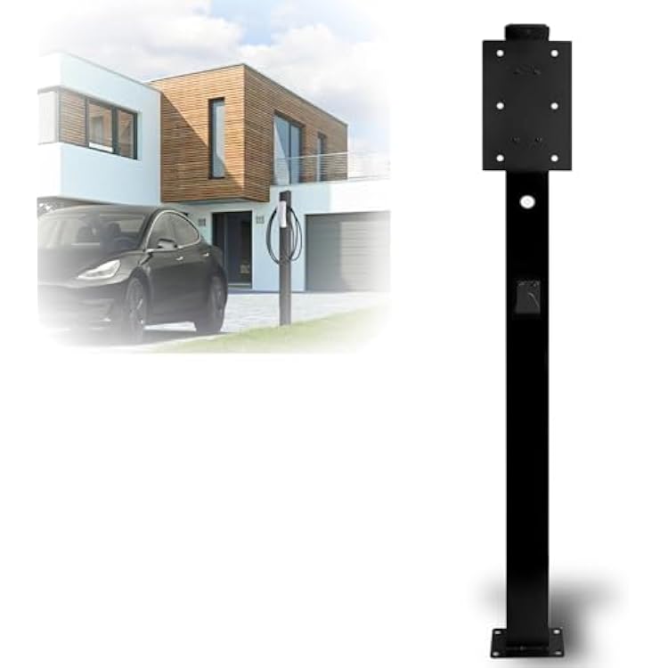 Outdoor EV Charger Pedestal Stand - 59in Electric Vehicle Charging Station Holder for New Energy Vehicles - Durable, Adjustable, Perfect for Home and Commercial Use