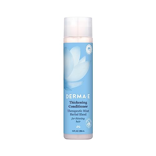 DERMA-E Thickening Conditioner for Thinning Hair and Natural Growth Sulfate Free Therapeutic Mint and Herbal Hair Food Conditioner, 10 oz