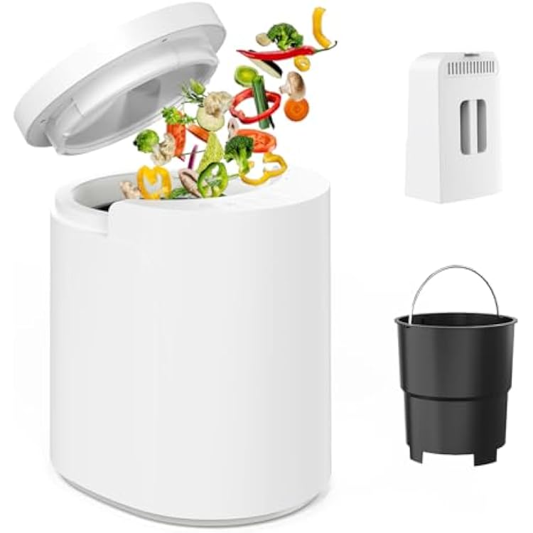 Electric Composter for Kitchen, 3L Food Recycler Composter with Auto-CleaningOdor-FreeLED DisplayLow Noise, Smart Countertop Compost Bin 4-6H Turn Food Waste into Fertilizer for Home Indoor Use