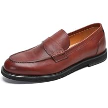 Loafers for Men - Genuine Leather Penny Loafers with Coin Slot | Classic Slip-On Dress Shoes for Business & Casual
