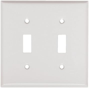 Mulberry Metals 86072 Steel Wall Plate, 2-Gang, 2-Toggle Opening, White - Quantity 10