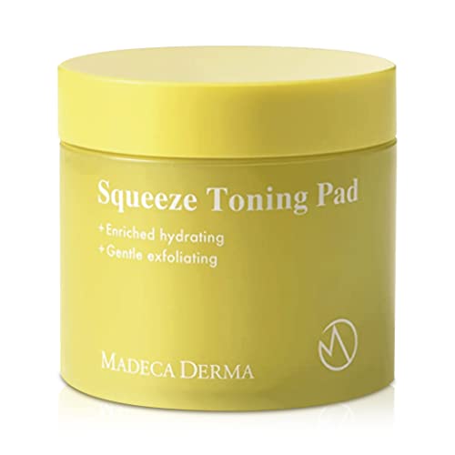 MADECA DERMA Squeeze Toning Facial Pad Hydration & Exfoliation with Prickly Pear Cactus, Centella Asiatica, and Low-pH Toner Essence, Korean Skincare with 100% Pure Cotton Pads70 Pads  4.73 fl oz