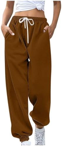 Sweat Pants for Womens Casual Cinch Drawstring Waist Sports Joggers Lounge Athletic Comfortable Pockets Sweatpants